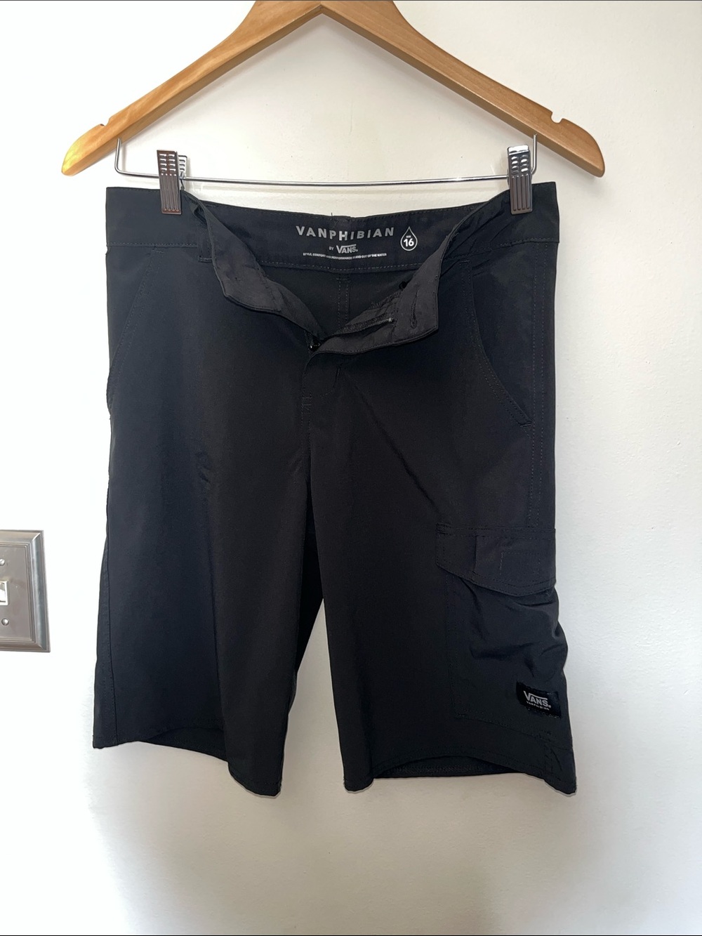 Vans Boys Black Cargo Shorts
